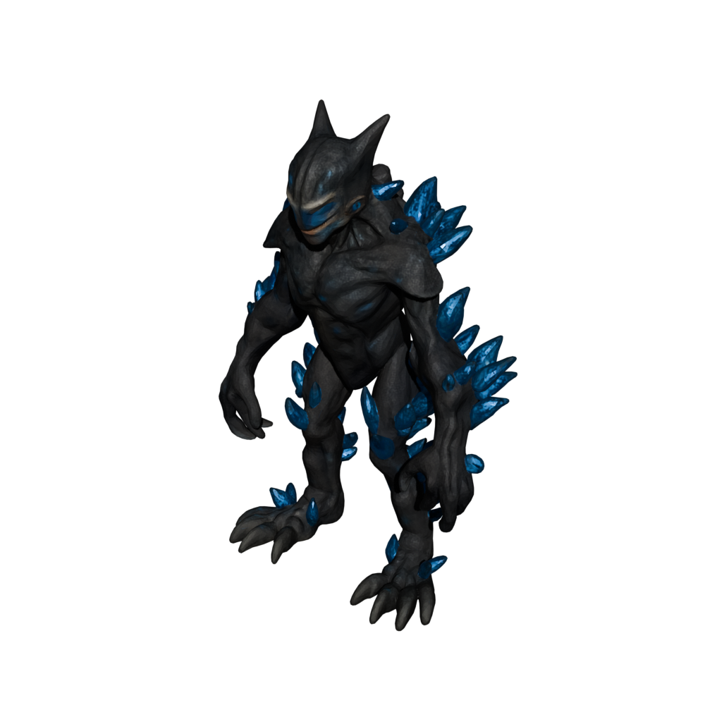 A crystalline alien creature generated by Phoenix — from a text prompt to a textured 3D mesh