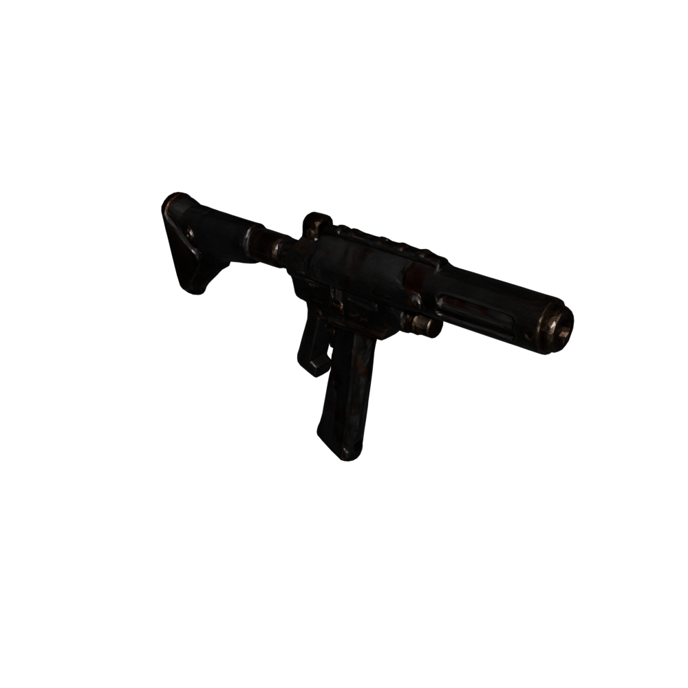 Resulting textured 3D mesh of the rifle